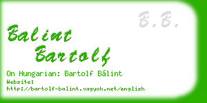 balint bartolf business card